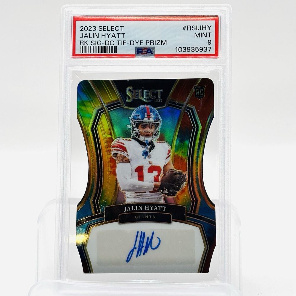 2023 Panini Select Jalin Hyatt Rookie Signature Auto Tie-Dye PSA 9 Pop 1 14/25